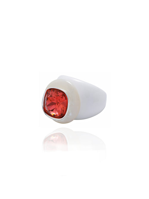 red luxury acrylic ring