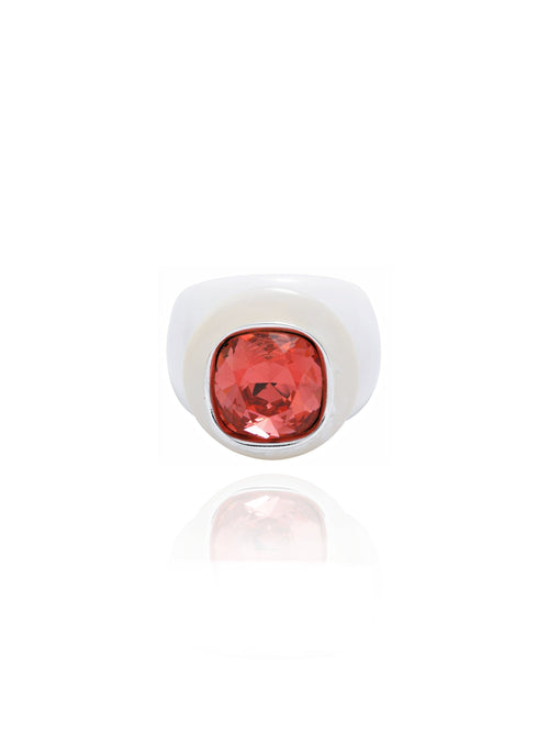 red luxury cocktail ring