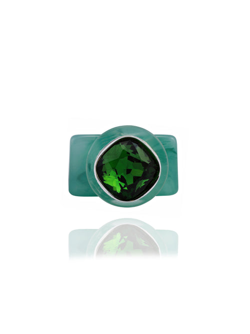 designer green lucite ring