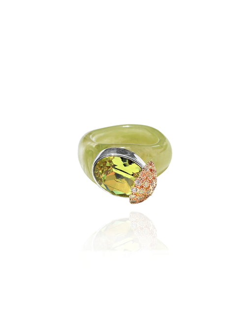 green lucite ring