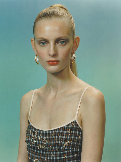 Mounser Studio gold and pearl hoop earrings