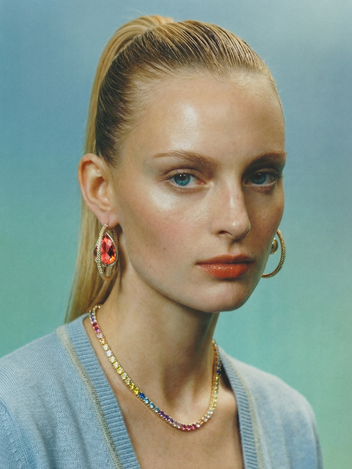 Mounser Studio pink pave hoop earrings