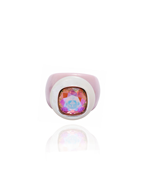 pink designer cocktail ring