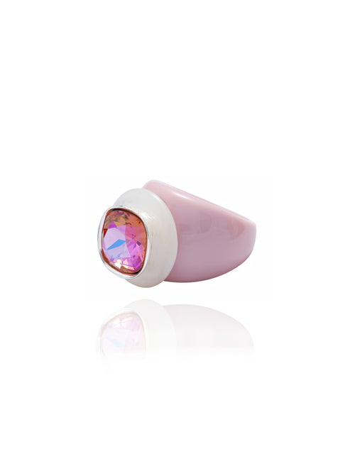 pink designer acrylic cocktail ring