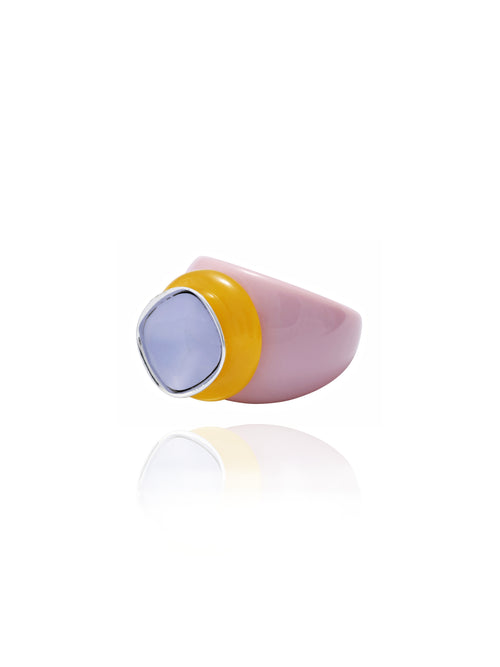 pink designer cocktail ring