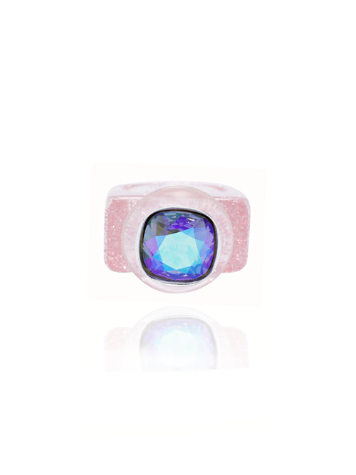luxury glitter acrylic ring