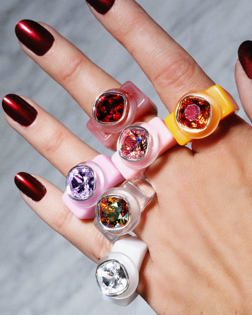 Acrylic Hand For Rings Unique Cocktail Rings | Colorful Acrylic Rings – MOUNSER