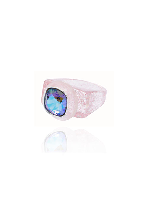 luxury glitter acrylic ring