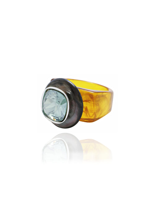 designer tortoise shell ring