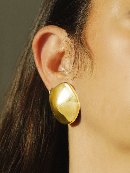 gold sculptural earring