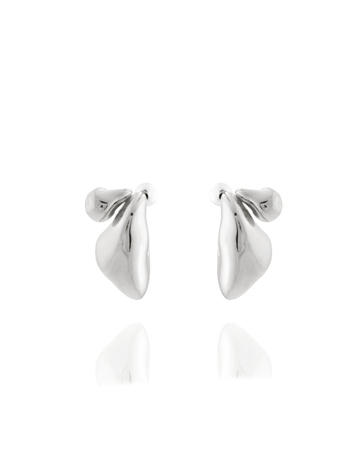 puffed sterling silver earrings