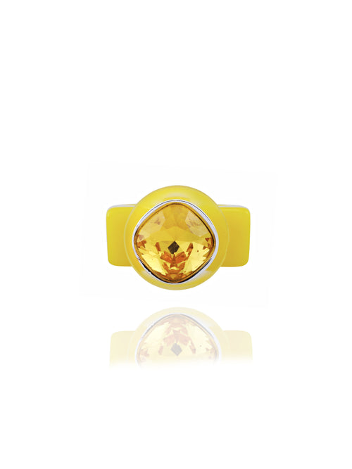 designer yellow lucite ring