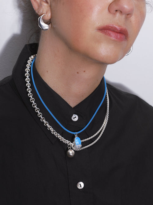designer sterling silver layered necklace