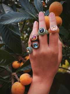 orange luxury cocktail ring