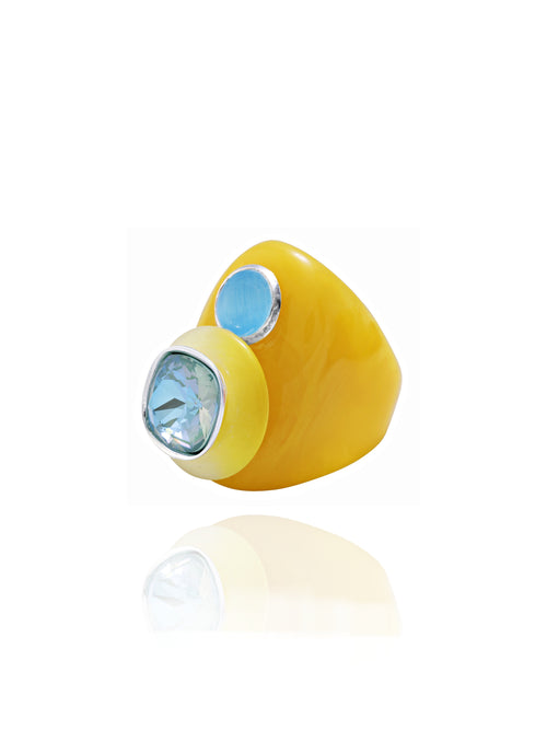 yellow statement acrylic ring