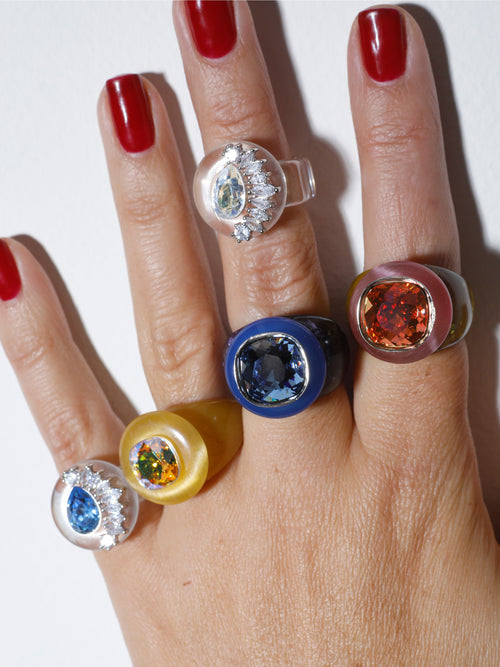 Unique Cocktail Rings | Colorful Acrylic Rings – MOUNSER
