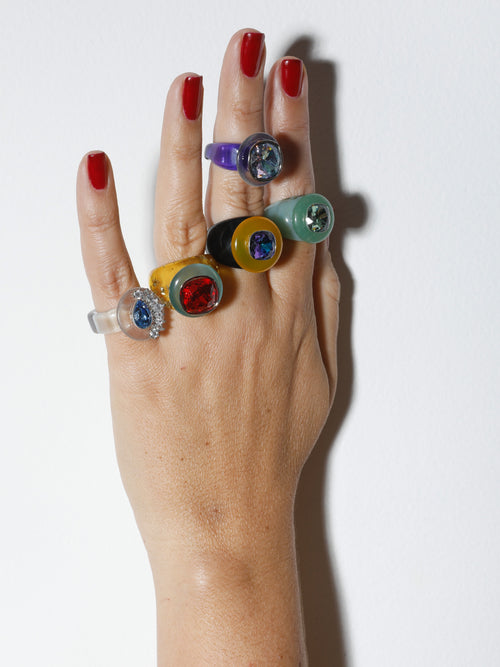 colorful Swarovski cocktail ring