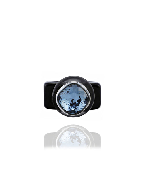 designer black lucite ring