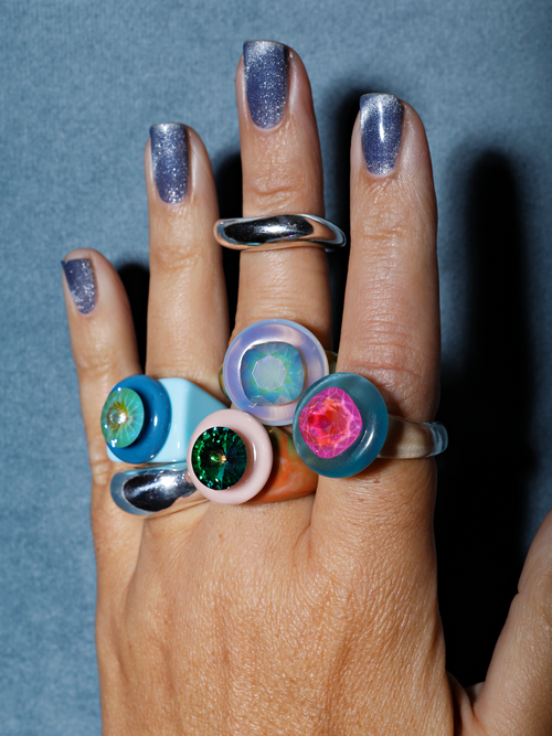 Mounser Studio translucent resin statement ring crafted in Los Angeles