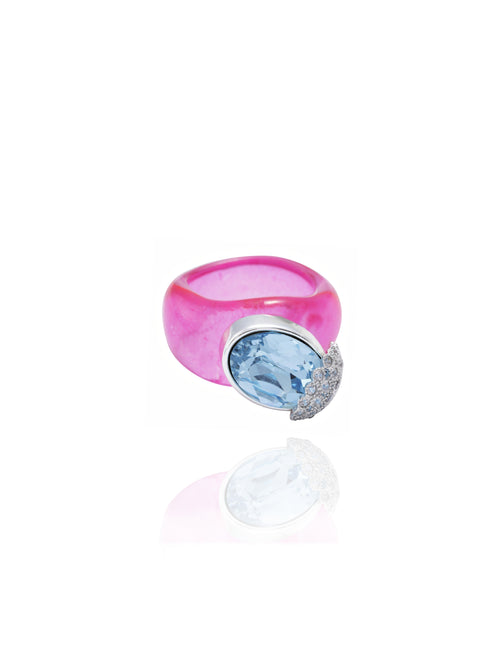 designer pink lucite ring
