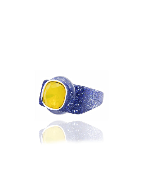 blue lucite ring