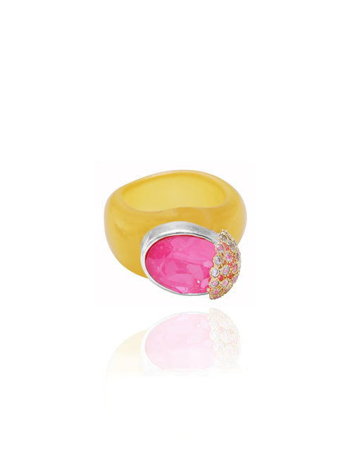 designer pink lucite ring