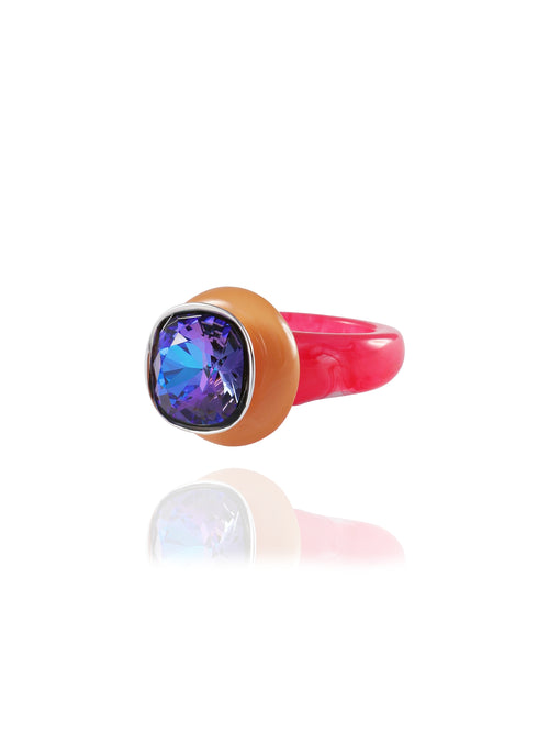 blue acrylic resin ring