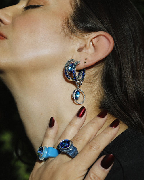 designer blue lucite ring