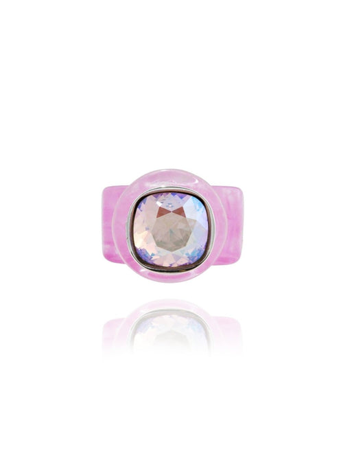 MOUNSER Ring Pop in Bubble Gum colorful crystal statement ring