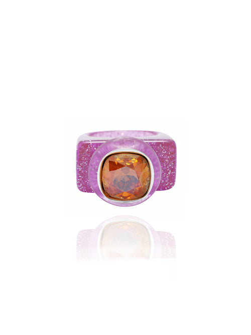 MOUNSER Ring Pop in Coulis colorful crystal statement ring