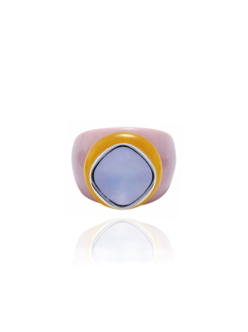 MOUNSER Ring Pop in Art Deco colorful crystal statement ring