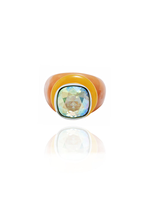 MOUNSER Ring Pop in Agave colorful crystal statement ring