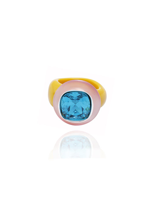 MOUNSER Ring Pop in Surf colorful crystal statement ring