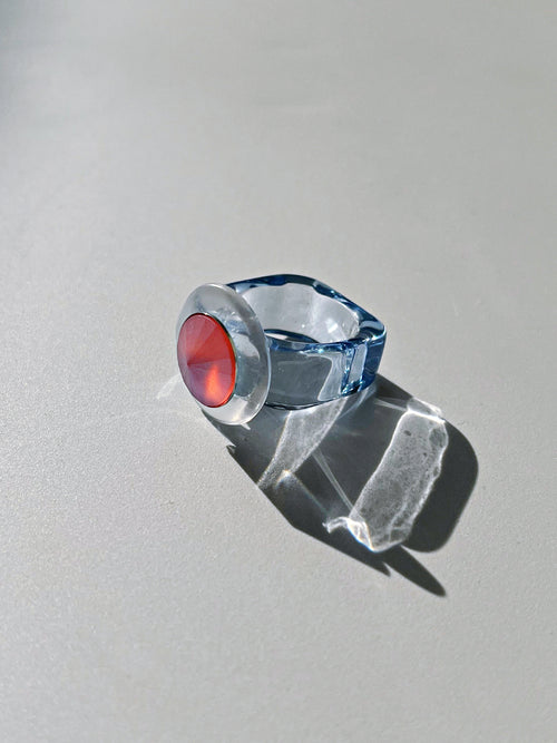 Contrast side view of MOUNSER Ring Pop in Vesper showing Austrian crystal detail