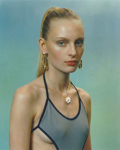 Mounser Studio delicate gold asymmetric sculptural earrings 