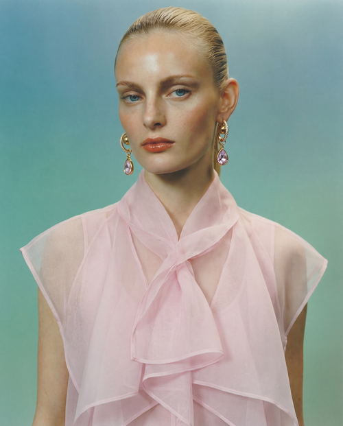 Mounser purple Swarovski crystal earrings with pave hoops and ball charms