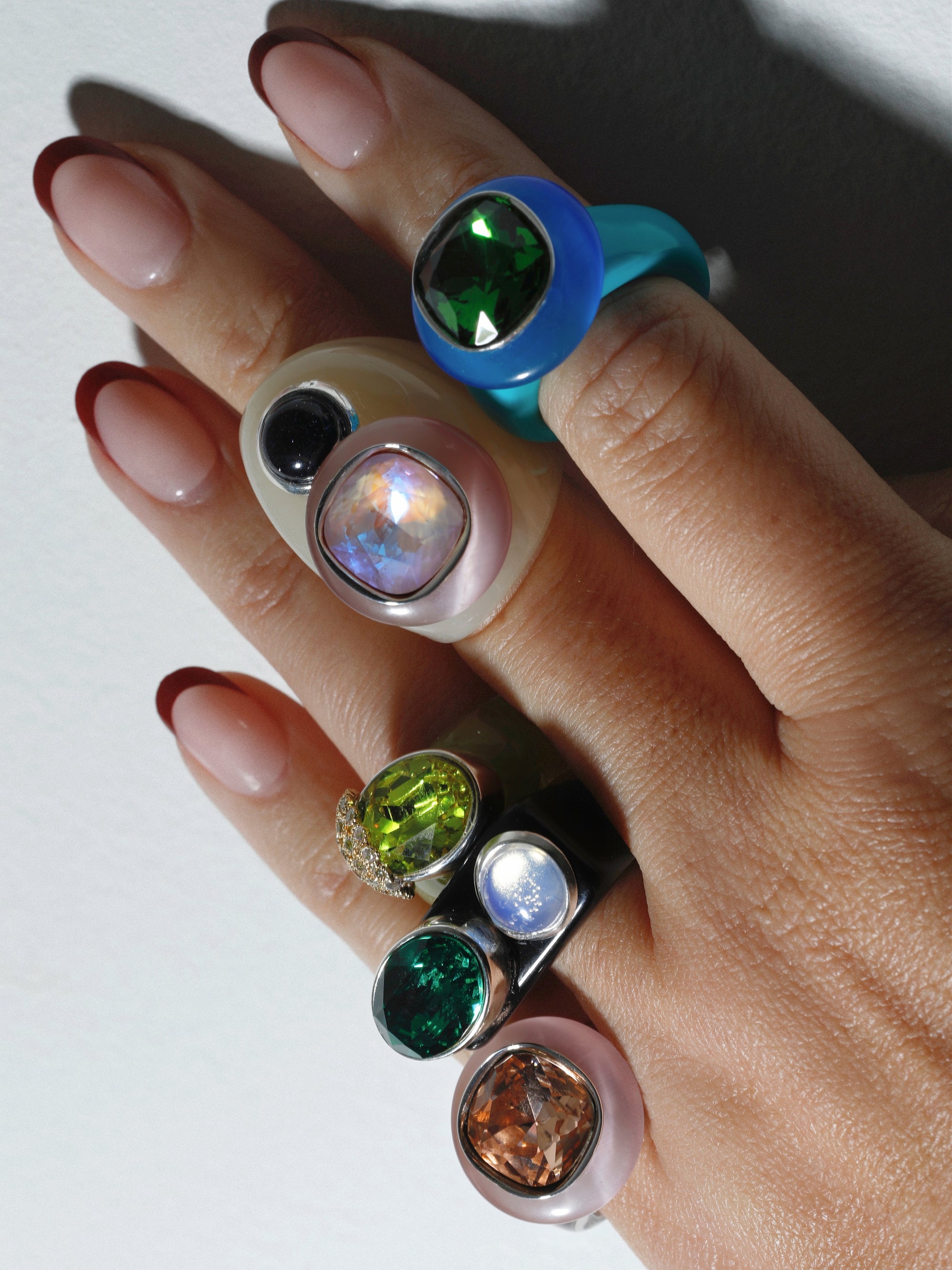 Unique Cocktail Rings | Colorful Acrylic Rings – MOUNSER