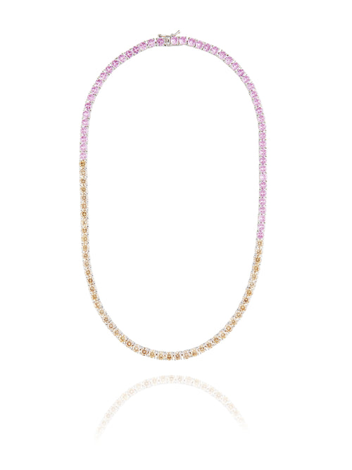 MOUNSER Laguna Necklace in Sunset colorful designer tennis necklace