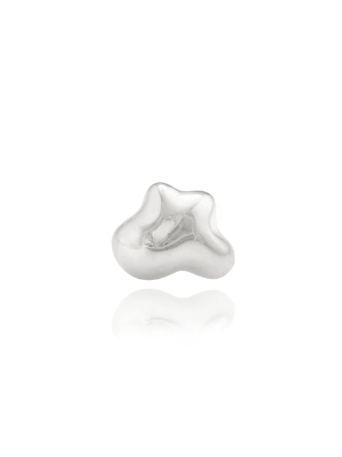 MOUNSER Storm Ring in Sterling Silver featuring a sculptural, amorphous high-polish silhouette