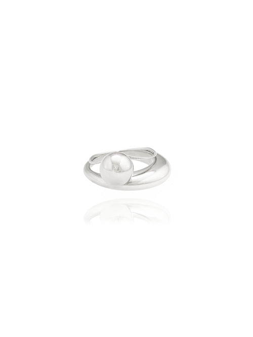 MOUNSER Travel Ring in Sterling Silver featuring a sculptural, amorphous high-polish silhouette