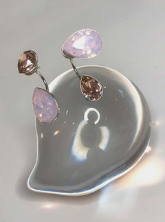 baby pink rhinestone earrings