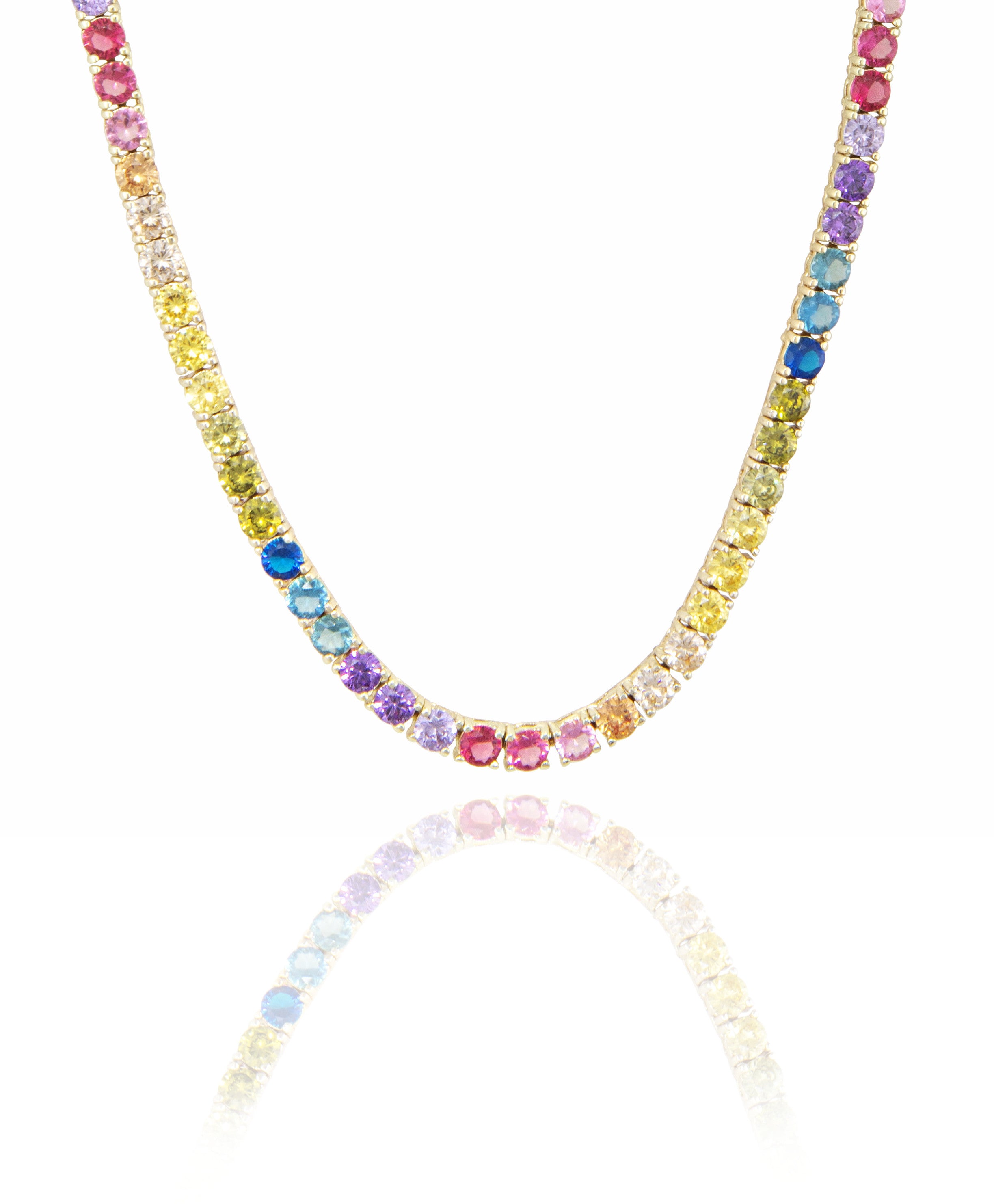 Multicolored Rhinestone Necklace | Tennis Necklace – MOUNSER