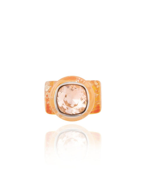 MOUNSER Ring Pop in Aperol colorful crystal statement ring