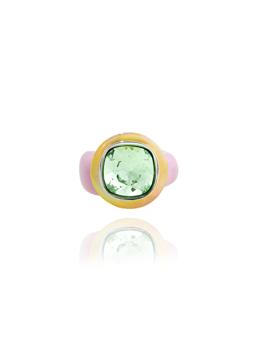MOUNSER Ring Pop in Abalone colorful crystal statement ring