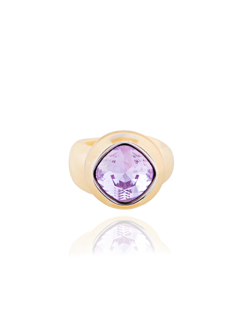 MOUNSER Ring Pop in Nude Lavender colorful crystal statement ring