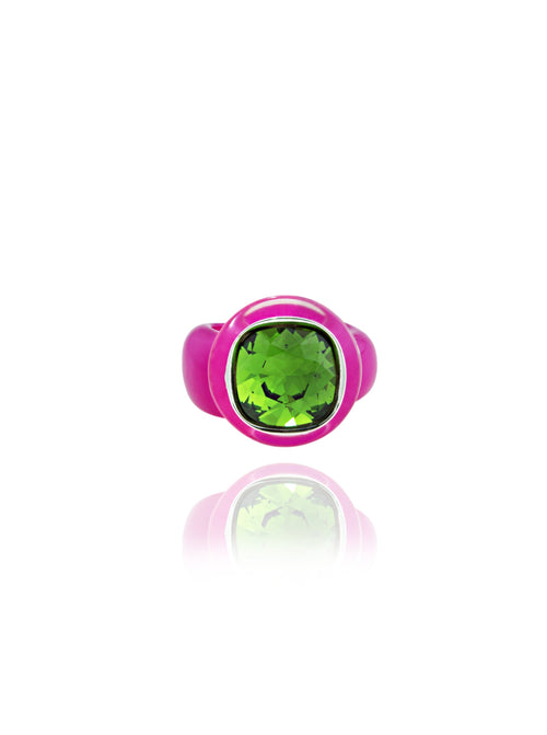 MOUNSER Ring Pop in Sangria colorful crystal statement ring