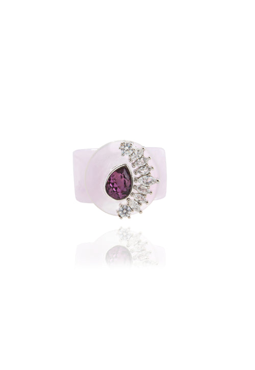 MOUNSER Ring Pop in Siren colorful crystal statement ring