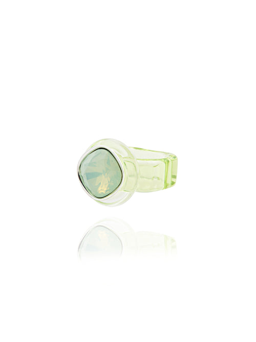 Side view of MOUNSER Ring Pop in Maui showing Austrian crystal detail