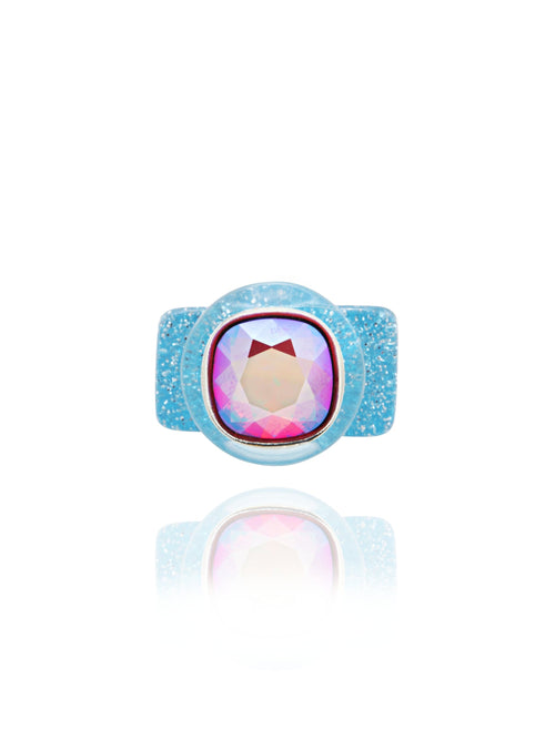 MOUNSER Ring Pop in Pool colorful crystal statement ring