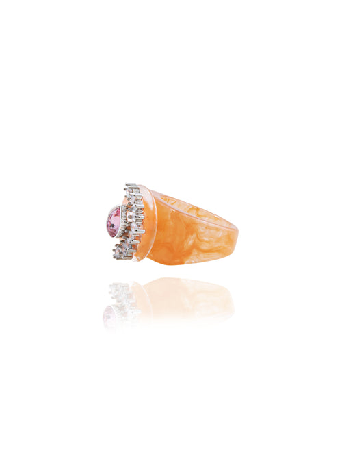 Side view of MOUNSER Ring Pop in Venus showing Austrian crystal detail
